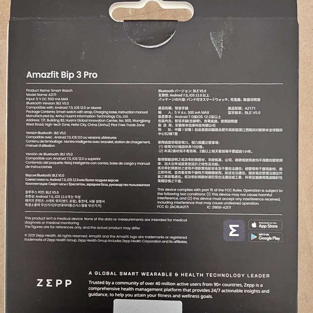 Bip 3 Pro Smartwatch - Black